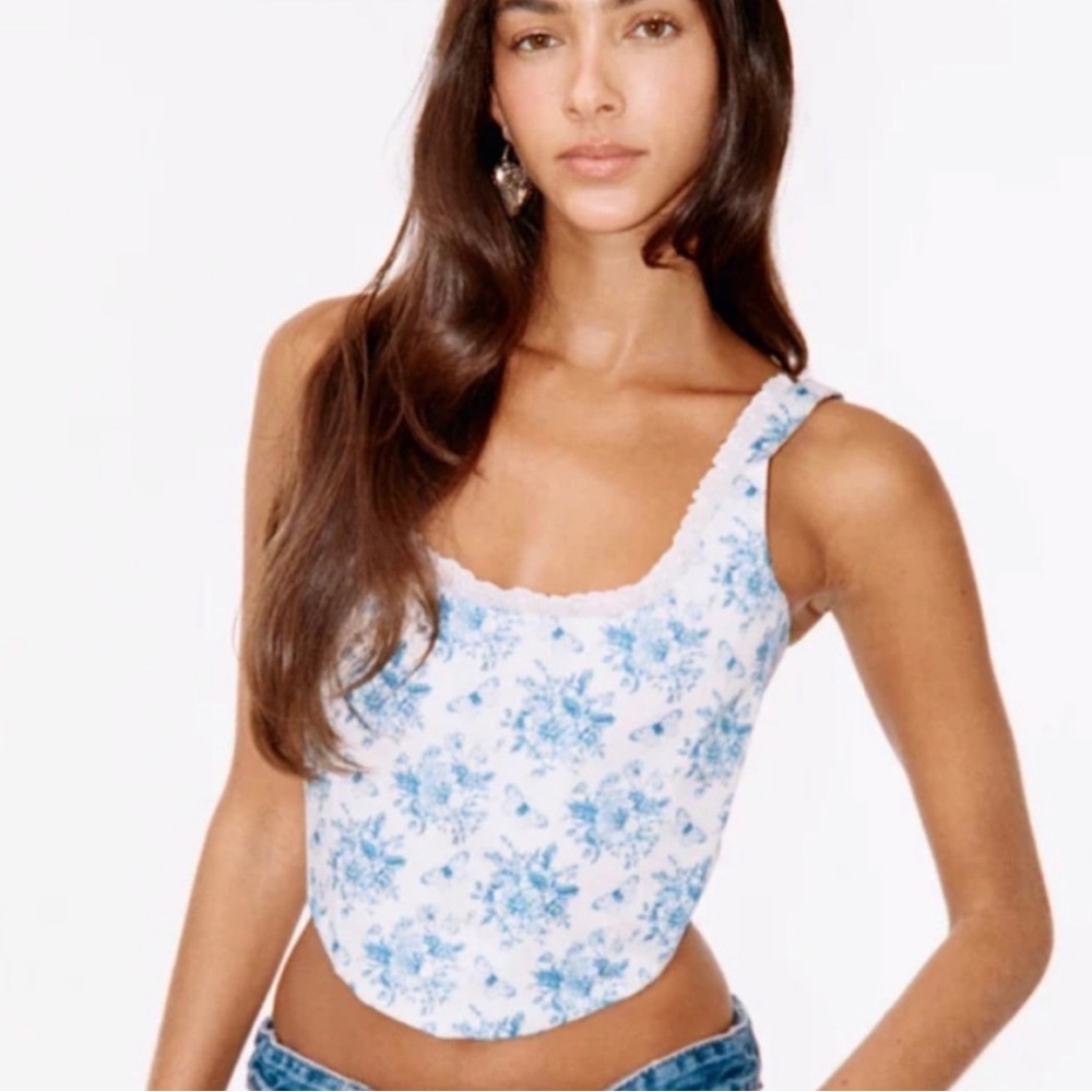With Jean Cindy Corset Top in Blue